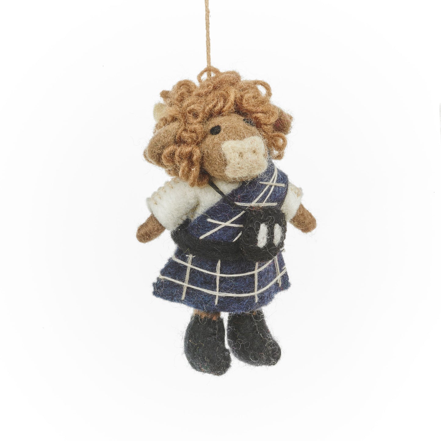 Handmade felt Highland cow hanging decoration