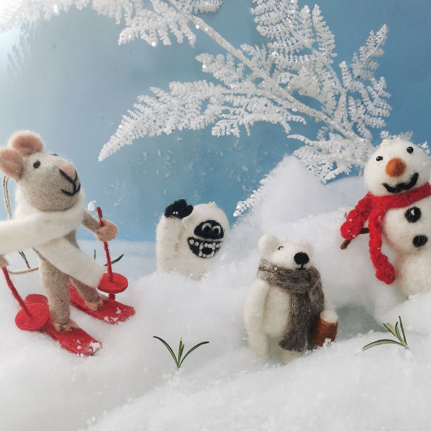 Snowman with Knitted Scarf