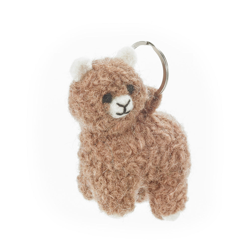 Add charm to your keys with this Felt So Good alpaca key chain, eco-friendly, fair trade, and the perfect quirky gift.