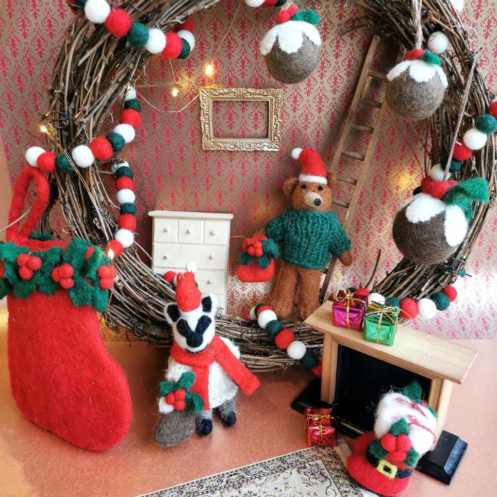 Noel the Christmas Badger - Christmas Decorations - Felt So Good