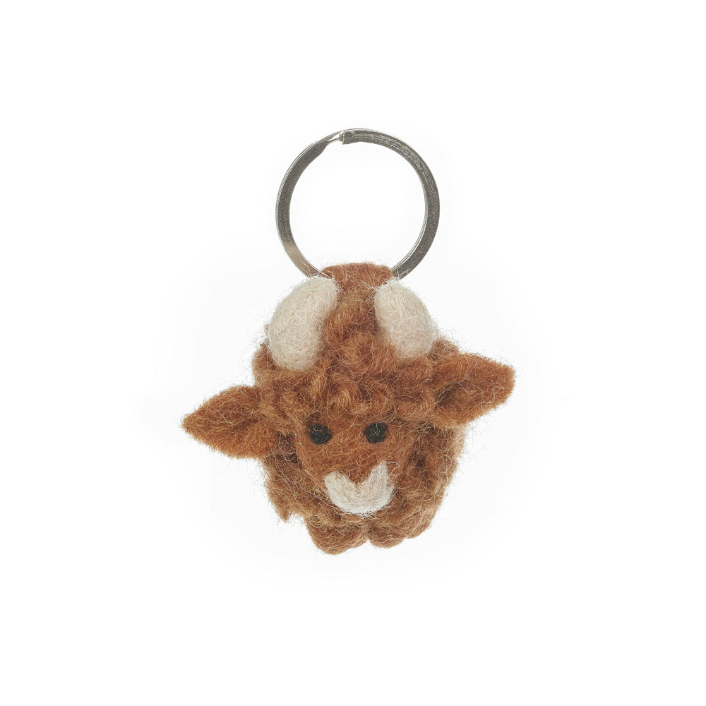 Highland Cow Keyring - Key Ring - Felt So Good