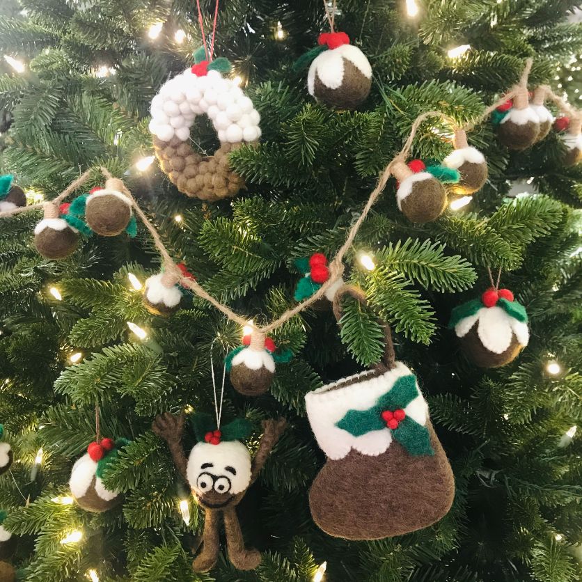 Mini Christmas Pudding Wreath