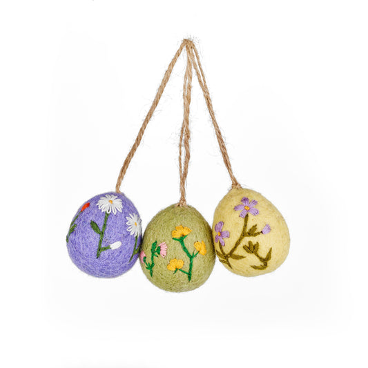 Embroidered Easter Eggs Set of 3