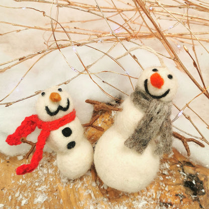 Snowman with Knitted Scarf