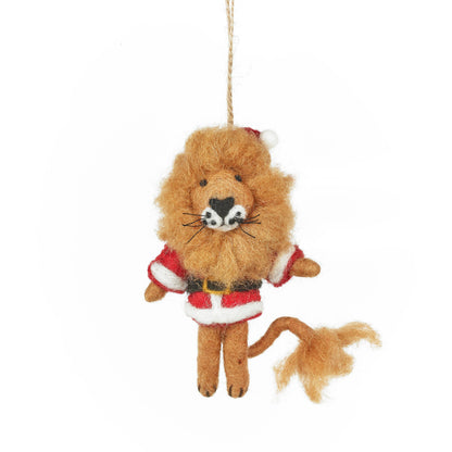 Handmade felt Santa lion Christmas hanging decoration