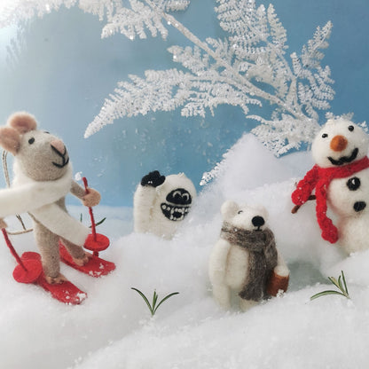 Snowman with Knitted Scarf