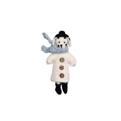 Handmade needle felted Dalmatian dog guardian made from wool, felt dog decoration