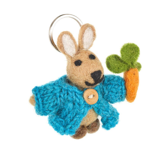 Rabbit in Cardigan Keyring