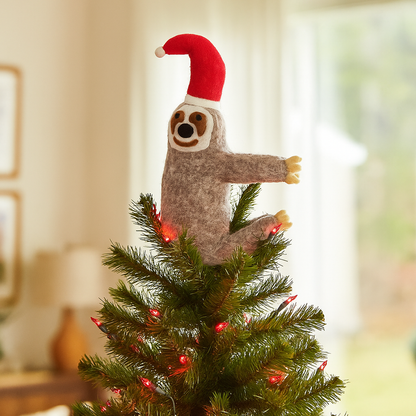 Sloth Tree Topper  - Christmas Tree Topper - Felt So Good