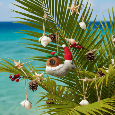 Christmas Snail - Christmas Decorations - Felt So Good
