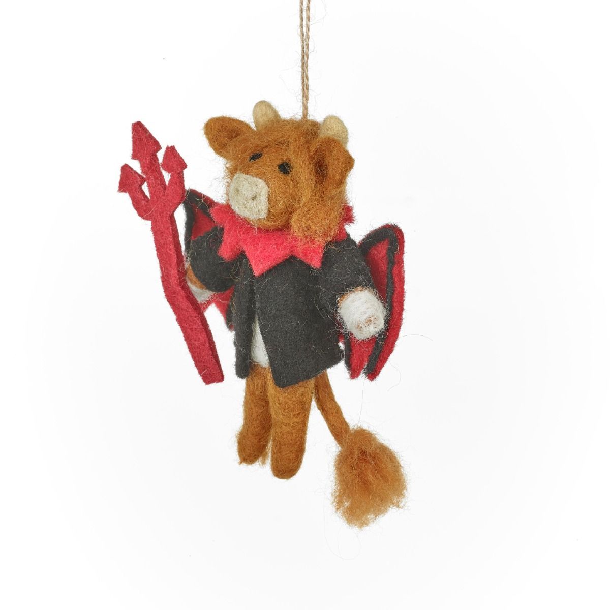 Devilish Highland Cow – Felt Character | Decoration & Gift