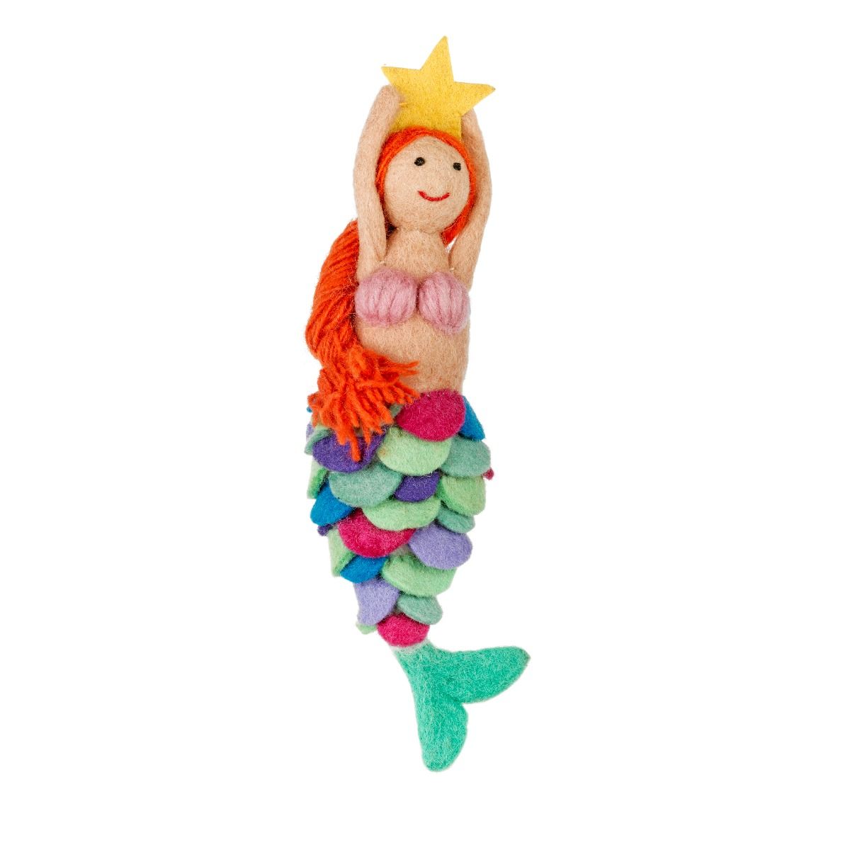 Handmade felt mermaid Christmas tree topper