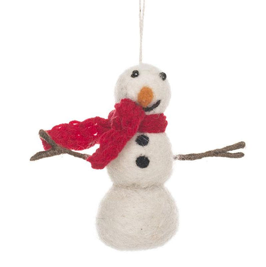 Snowman with Knitted Scarf