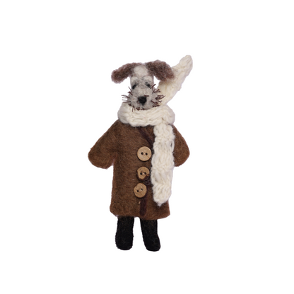 Handmade needle felted schnauzer dog guardian made from wool, felt dog decoration