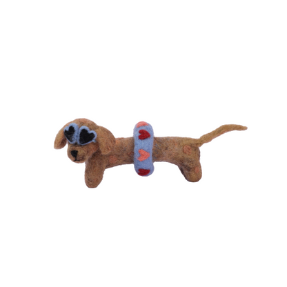 Handmade needle felted dachshund dog made from wool, felt dog decoration