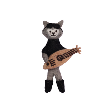 Handmade needle felted cat character made from wool, felt animal decoration