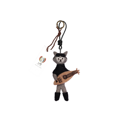 Lock the Maverick Music Cat – Felt Character | Decoration, Keepsake & Gift
