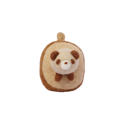 Handmade needle felted panda character made from wool, felt animal decoration