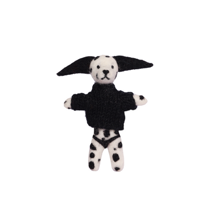 Handmade needle felted Dalmatian dog guardian made from wool, felt dog decoration